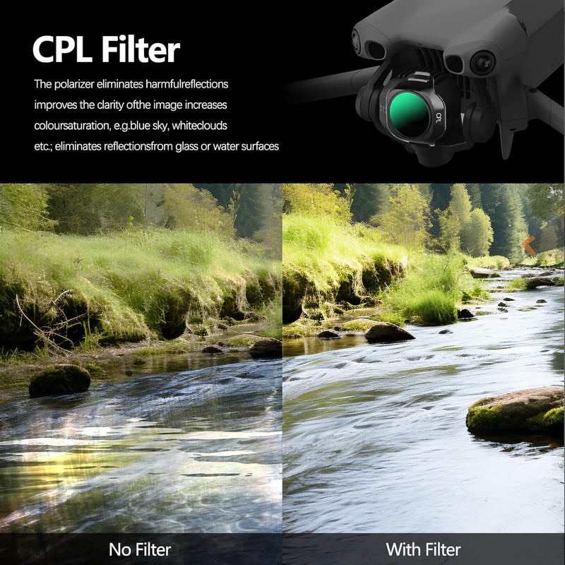 FPVtosky مجموعة فلاتر ND و CPL متوافقة مع DJI Mini 5 Pro، فلاتر زجاجية بصرية متعددة الطلاء لملحقات كاميرا الطائرات بدون طيار (6 قطع - CPL + ND8/16/32/64/256) - Image 5